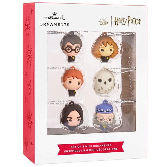 New! Harry Potter Hallmark Christmas Ornament Set Mini Dumbledore Snape Hedwig - Picture 1 of 4